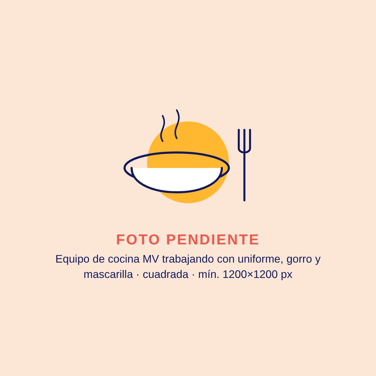 Equipo de cocina de MV Alimentos preparando alimentos con uniforme y protección